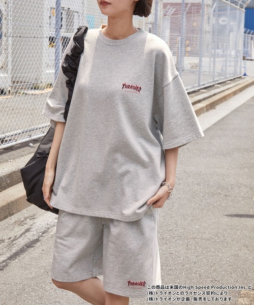 Thrasher フード付きジャケット & 茶色パンツ セット 3】〔THRASHER/スラッシャー〕サイドライン ワイドシルエット