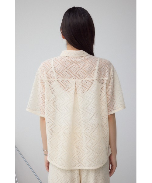 AZUL by moussy(アズールバイマウジー)の「レース半袖シャツ(シャツ/ブラウス・レディース・ブラック/アイボリー・FREE)」の8枚目の写真