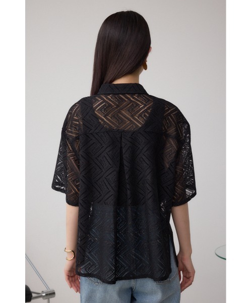 AZUL by moussy(アズールバイマウジー)の「レース半袖シャツ(シャツ/ブラウス・レディース・ブラック/アイボリー・FREE)」の18枚目の写真