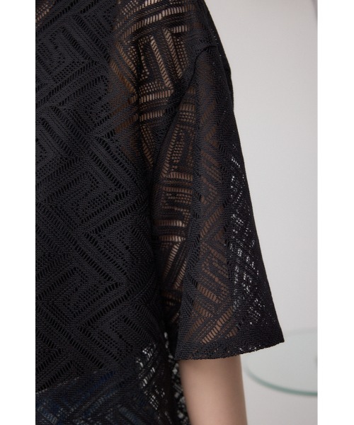 AZUL by moussy(アズールバイマウジー)の「レース半袖シャツ(シャツ/ブラウス・レディース・ブラック/アイボリー・FREE)」の21枚目の写真