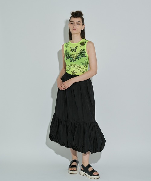 ANNA SUI NYC（アナ スイ エヌ ワイ シー）の「タトゥープリントメッシュタンクトップ（タンクトップ・レディース・ライム/ブラック・FREE）」の16枚目の写真