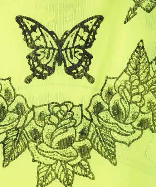 ANNA SUI NYC（アナ スイ エヌ ワイ シー）の「タトゥープリントメッシュタンクトップ（タンクトップ・レディース・ライム/ブラック・FREE）」の4枚目の写真