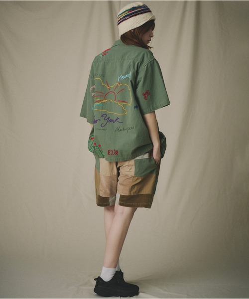 Universal Style Wear(ユニバーサルスタイルウェア)の「Universal Style Wear パッチワーク ショーツ(チノパンツ・メンズ・ブラック/カーキ/オフホワイト/ベージュ・MEDIUM/LARGE/X-LARGE)」の7枚目の写真