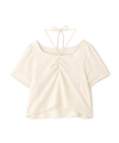 FREE'S MART(フリーズマート)の「フロントギャザーネックリボン付き半袖ブラウス(シャツ/ブラウス・レディース・ホワイト/ライトグリーン/ブラック・FREE)」の14枚目の写真