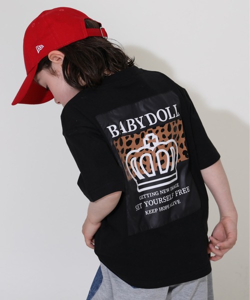 BABYDOLL(ベビードール)の「【綿100%】親子お揃い ヒョウ柄Tシャツ 0587K(Tシャツ/カットソー・キッズ・ホワイト/ブラック・90cm/100cm/110cm/120cm/130cm/140cm/150cm/80cm)」の2枚目の写真
