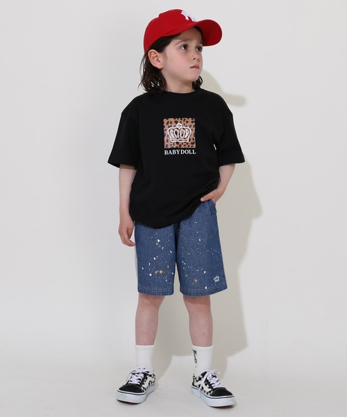 BABYDOLL(ベビードール)の「【綿100%】親子お揃い ヒョウ柄Tシャツ 0587K(Tシャツ/カットソー・キッズ・ホワイト/ブラック・90cm/100cm/110cm/120cm/130cm/140cm/150cm/80cm)」の7枚目の写真