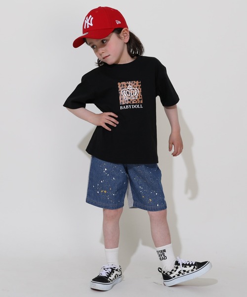 BABYDOLL(ベビードール)の「【綿100%】親子お揃い ヒョウ柄Tシャツ 0587K(Tシャツ/カットソー・キッズ・ホワイト/ブラック・90cm/100cm/110cm/120cm/130cm/140cm/150cm/80cm)」の5枚目の写真