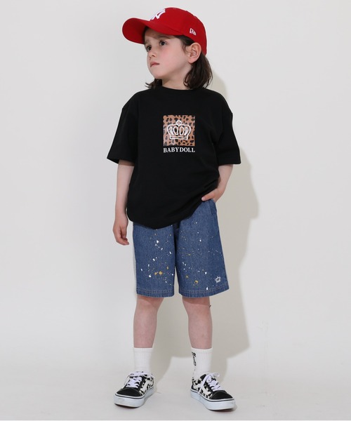 BABYDOLL(ベビードール)の「【綿100%】親子お揃い ヒョウ柄Tシャツ 0587K(Tシャツ/カットソー・キッズ・ホワイト/ブラック・90cm/100cm/110cm/120cm/130cm/140cm/150cm/80cm)」の6枚目の写真