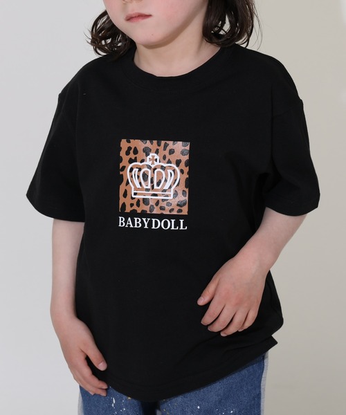 BABYDOLL(ベビードール)の「【綿100%】親子お揃い ヒョウ柄Tシャツ 0587K(Tシャツ/カットソー・キッズ・ホワイト/ブラック・90cm/100cm/110cm/120cm/130cm/140cm/150cm/80cm)」の8枚目の写真