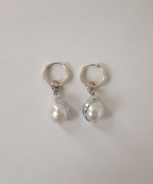 【silver925】PearldropPierce / パールドロップフープピアス