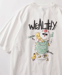 【82】CAT & BONE 発泡プリントTシャツ/バックプリント/オーバーサイズ