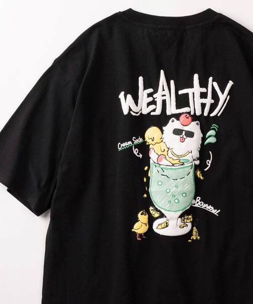 make a ray!（メイク ア レイ！）の「【82】CAT & BONE 発泡プリントTシャツ/バックプリント/オーバーサイズ（Tシャツ/カットソー・メンズ・ブラック系その他/ホワイト系その他2/ブラック系その他3/ブラック/ブラック系その他2/ホワイト/ホワイト系その他/ホワイト系その他3・M/L）」の6枚目の写真