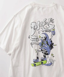 make a ray! | 【82】CAT & BONE 発泡プリントTシャツ/バックプリント/オーバーサイズ(Tシャツ/カットソー)