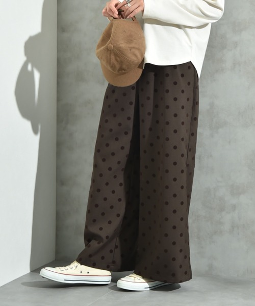 INTERPLANET（インタープラネット）の「Ｐツイルフロッキードットパンツ（その他パンツ・レディース・グレー/ブラウン/ブラック・FREE）」の3枚目の写真