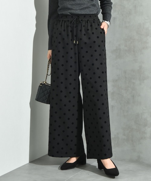 INTERPLANET（インタープラネット）の「Ｐツイルフロッキードットパンツ（その他パンツ・レディース・グレー/ブラウン/ブラック・FREE）」の2枚目の写真