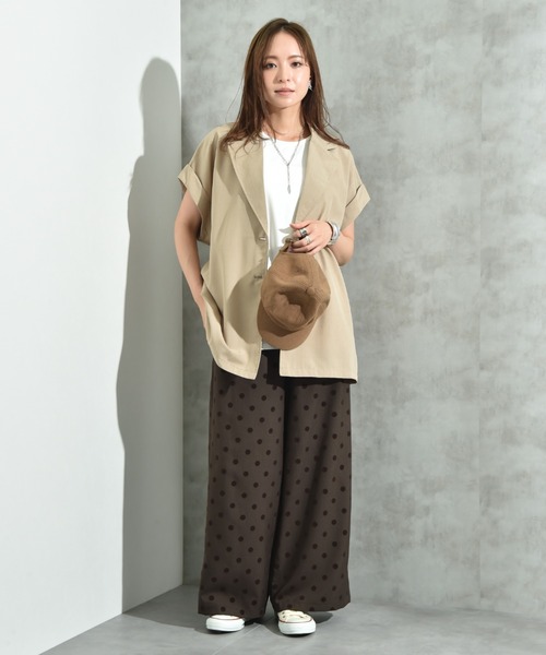 INTERPLANET（インタープラネット）の「Ｐツイルフロッキードットパンツ（その他パンツ・レディース・グレー/ブラウン/ブラック・FREE）」の12枚目の写真