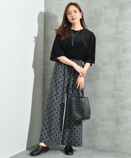 INTERPLANET（インタープラネット）の「Ｐツイルフロッキードットパンツ（その他パンツ・レディース・グレー/ブラウン/ブラック・FREE）」の18枚目の写真