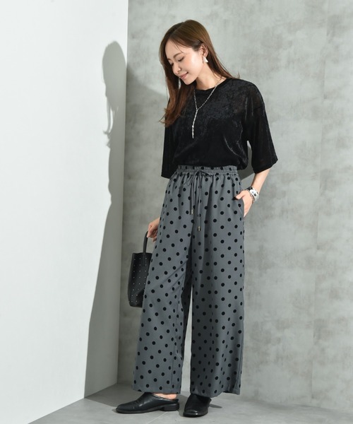 INTERPLANET（インタープラネット）の「Ｐツイルフロッキードットパンツ（その他パンツ・レディース・グレー/ブラウン/ブラック・FREE）」の19枚目の写真