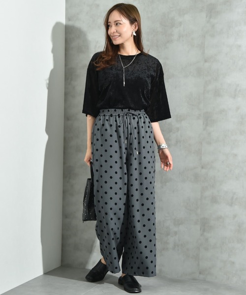 ドットパンツ インタープラネット INTERPLANET Pツイルフロッキードットパンツ
