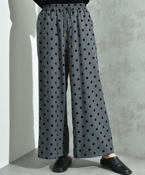 INTERPLANET（インタープラネット）の「Ｐツイルフロッキードットパンツ（その他パンツ・レディース・グレー/ブラウン/ブラック・FREE）」の7枚目の写真
