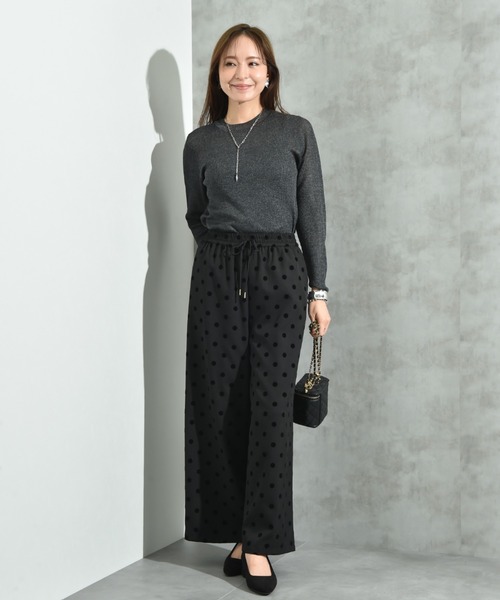 INTERPLANET（インタープラネット）の「Ｐツイルフロッキードットパンツ（その他パンツ・レディース・グレー/ブラウン/ブラック・FREE）」の8枚目の写真