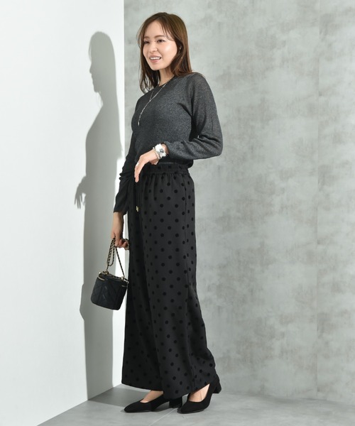 INTERPLANET（インタープラネット）の「Ｐツイルフロッキードットパンツ（その他パンツ・レディース・グレー/ブラウン/ブラック・FREE）」の9枚目の写真