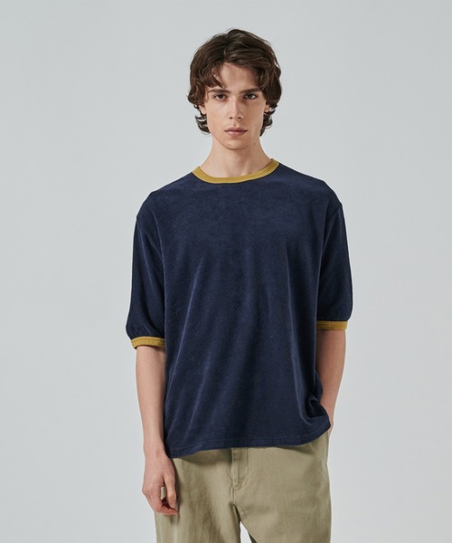 markaware(マーカウェア)の「ORGANIC COTTON PILE RINGER PILE TEE(Tシャツ/カットソー・メンズ・ブラック/ネイビー/ホワイト・1/2)」の3枚目の写真