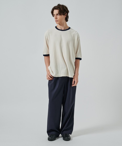 markaware(マーカウェア)の「ORGANIC COTTON PILE RINGER PILE TEE(Tシャツ/カットソー・メンズ・ブラック/ネイビー/ホワイト・1/2)」の5枚目の写真