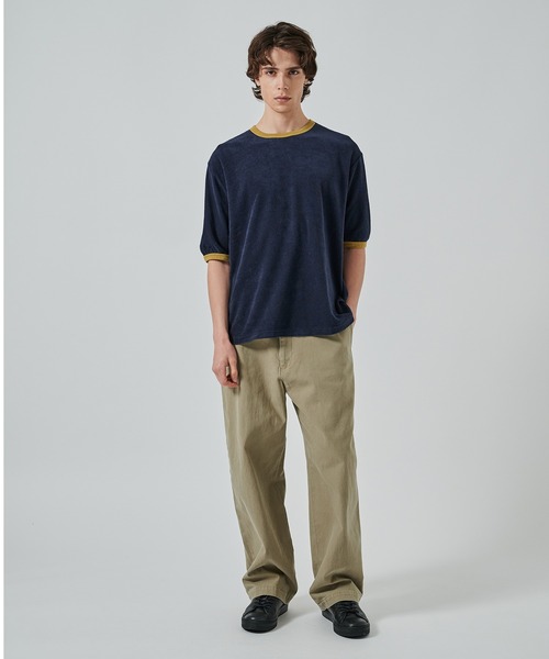 markaware(マーカウェア)の「ORGANIC COTTON PILE RINGER PILE TEE(Tシャツ/カットソー・メンズ・ブラック/ネイビー/ホワイト・1/2)」の7枚目の写真