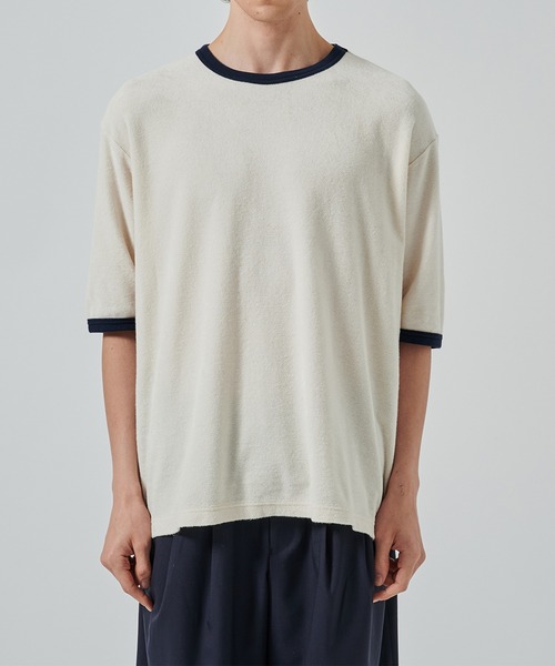 markaware(マーカウェア)の「ORGANIC COTTON PILE RINGER PILE TEE(Tシャツ/カットソー・メンズ・ブラック/ネイビー/ホワイト・1/2)」の8枚目の写真