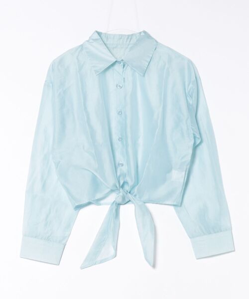 L LABEL（エルラベル）の「タイフロントシアーシャツ（シャツ/ブラウス・レディース・ブルー/ホワイト/グリーン/ピンク/イエロー・FREE）」の22枚目の写真