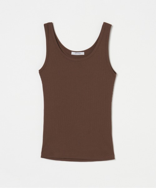 HELIOPOLE(エリオポール)の「RIB TANK TOP(Tシャツ/カットソー・レディース・ブラック/ホワイト/ダークブラウン/ベージュ/グレー・38)」の4枚目の写真
