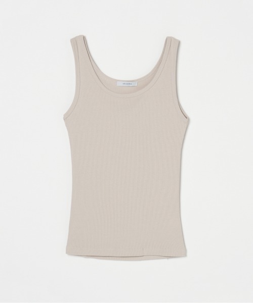 HELIOPOLE(エリオポール)の「RIB TANK TOP(Tシャツ/カットソー・レディース・ブラック/ホワイト/ダークブラウン/ベージュ/グレー・38)」の5枚目の写真