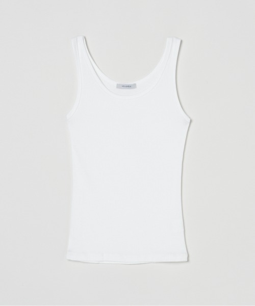 HELIOPOLE(エリオポール)の「RIB TANK TOP(Tシャツ/カットソー・レディース・ブラック/ホワイト/ダークブラウン/ベージュ/グレー・38)」の1枚目の写真
