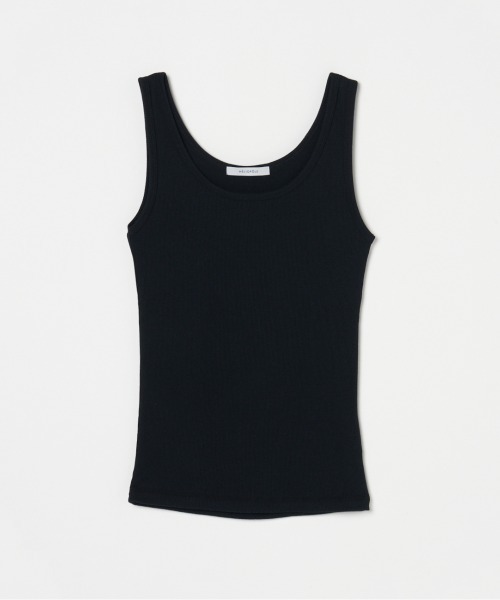 HELIOPOLE(エリオポール)の「RIB TANK TOP(Tシャツ/カットソー・レディース・ブラック/ホワイト/ダークブラウン/ベージュ/グレー・38)」の2枚目の写真