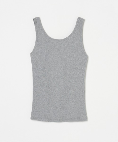HELIOPOLE(エリオポール)の「RIB TANK TOP(Tシャツ/カットソー・レディース・ブラック/ホワイト/ダークブラウン/ベージュ/グレー・38)」の6枚目の写真