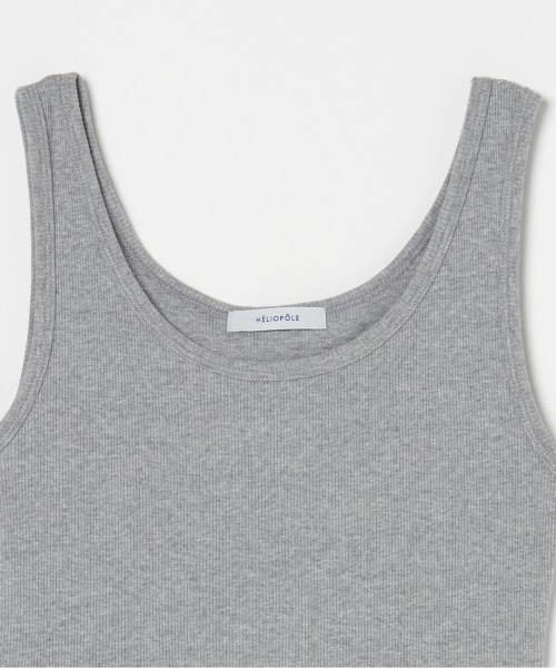 HELIOPOLE(エリオポール)の「RIB TANK TOP(Tシャツ/カットソー・レディース・ブラック/ホワイト/ダークブラウン/ベージュ/グレー・38)」の7枚目の写真