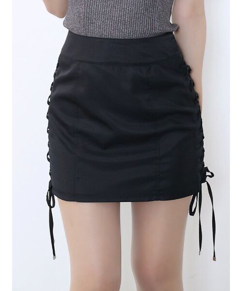 EATME（イートミー）の「レースアップミニスカート（スカート・レディース・グレー/ブラック/オレンジ・SMALL/MEDIUM）」の2枚目の写真