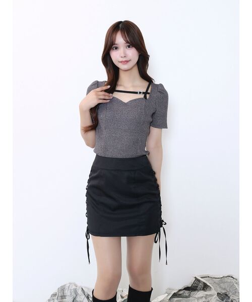 EATME（イートミー）の「レースアップミニスカート（スカート・レディース・グレー/ブラック/オレンジ・SMALL/MEDIUM）」の5枚目の写真