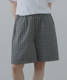 flaner | Seersucker check half pants / シアサッカーチェックハーフパンツ(その他パンツ)
