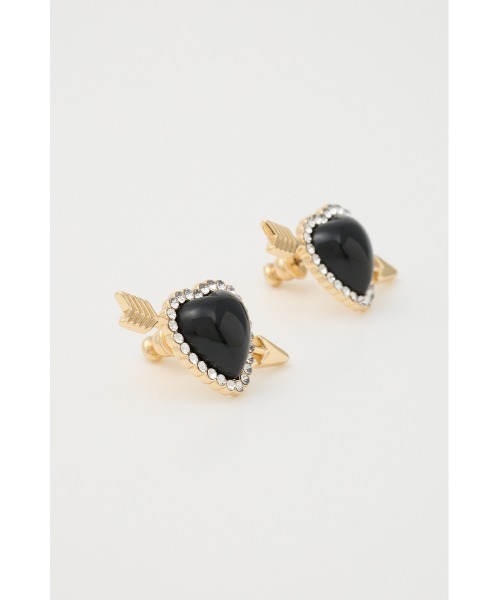 SLY（スライ）の「CUPID HEART P/EARRING キューピッド ハートピアス（ピアス（両耳用）・レディース・ピンク/ブラック・FREE）」の4枚目の写真