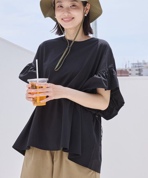 水陸両用】UVカット袖フリルプルオーバー（Tシャツ/カットソー