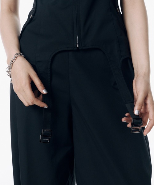 JOSE MOON(ジョゼムーン)の「2WAY CARGO DESIGN JUMP SUITS/ツーウェイカーゴデザインジャンプスーツ(サロペット/オーバーオール・レディース・ブラック/ホワイト・36/38)」の21枚目の写真