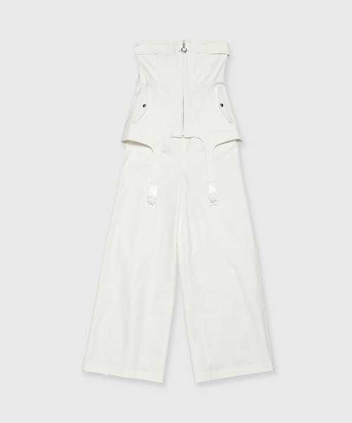 JOSE MOON(ジョゼムーン)の「2WAY CARGO DESIGN JUMP SUITS/ツーウェイカーゴデザインジャンプスーツ(サロペット/オーバーオール・レディース・ブラック/ホワイト・36/38)」の13枚目の写真