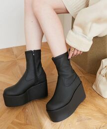 MAJESTIC LEGON | 【WEB限定/REVIVALアイテム】厚底ストレッチショートブーツ(ブーツ)
