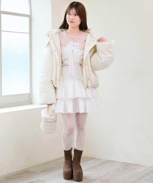 MAJESTIC LEGON（マジェスティックレゴン）の「厚底ストレッチショートブーツ（ブーツ・レディース・ブラウン/ダークブラウン/ブラック系その他/ブラック・MEDIUM/LARGE/X-LARGE/SMALL）」の5枚目の写真