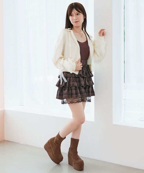 MAJESTIC LEGON（マジェスティックレゴン）の「厚底ストレッチショートブーツ（ブーツ・レディース・ブラウン/ダークブラウン/ブラック系その他/ブラック・MEDIUM/LARGE/X-LARGE/SMALL）」の7枚目の写真