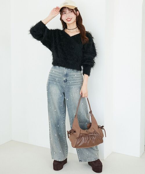 MAJESTIC LEGON（マジェスティックレゴン）の「厚底ストレッチショートブーツ（ブーツ・レディース・ブラウン/ダークブラウン/ブラック系その他/ブラック・MEDIUM/LARGE/X-LARGE/SMALL）」の17枚目の写真