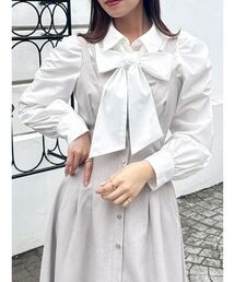 2WAYボウタイペプラムブラウス