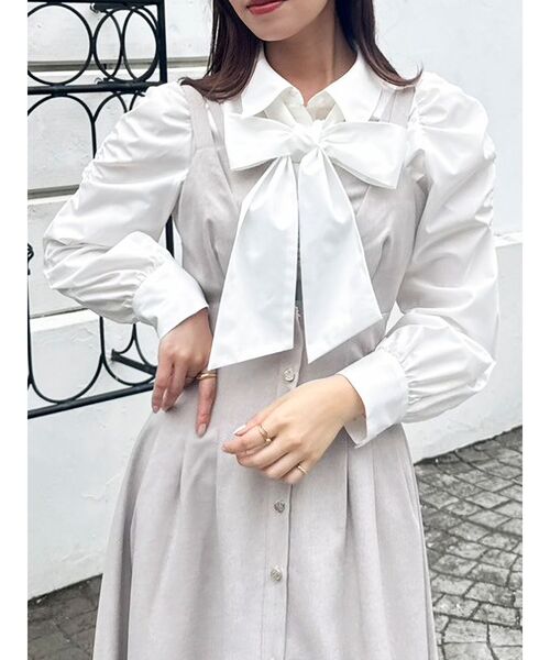 dazzlin（ダズリン）の「2WAYボウタイペプラムブラウス（シャツ/ブラウス・レディース・ホワイト/ピンク/ブラウン/その他1/イエロー/アイボリー/オフホワイト/ブルー・FREE）」の3枚目の写真